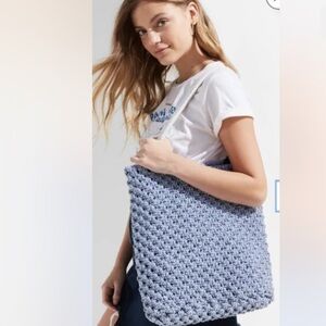 NWT Urban Outfitters Blue Large Rope Macrame Tote Bag